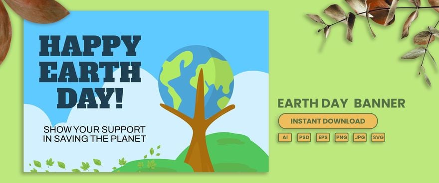 Free Earth Day Banner in Illustrator, PSD, EPS, SVG, JPG, PNG