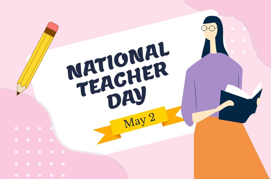 Free National Teacher Day Banner in Illustrator, PSD, EPS, SVG, JPG, PNG