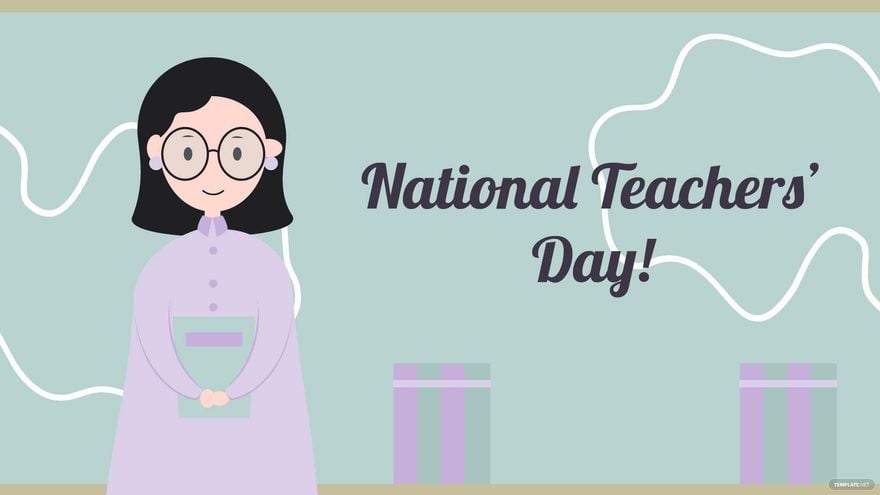 Free National Teacher Day Banner Background in PDF, Illustrator, PSD, EPS, SVG, JPG, PNG