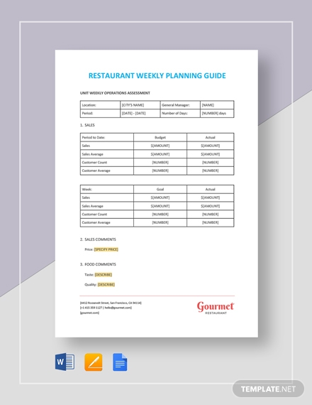 Restaurant Vendor Order Guide Workbook Template Google Docs Google