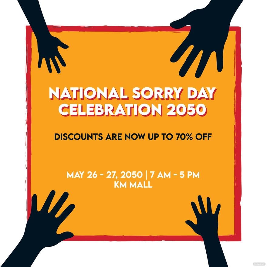 Free National Sorry Day Flyer Vector in Illustrator, PSD, EPS, SVG, JPG, PNG