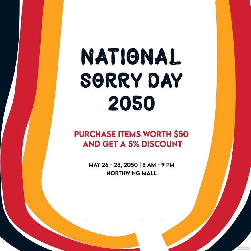 Free National Sorry Day Poster Vector in Illustrator, PSD, EPS, SVG, JPG, PNG
