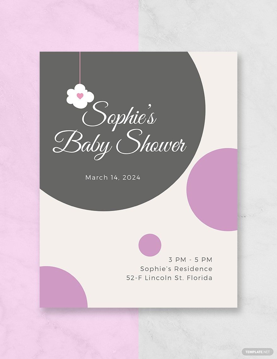 Baby Shower Program Template In PSD Word Illustrator Publisher