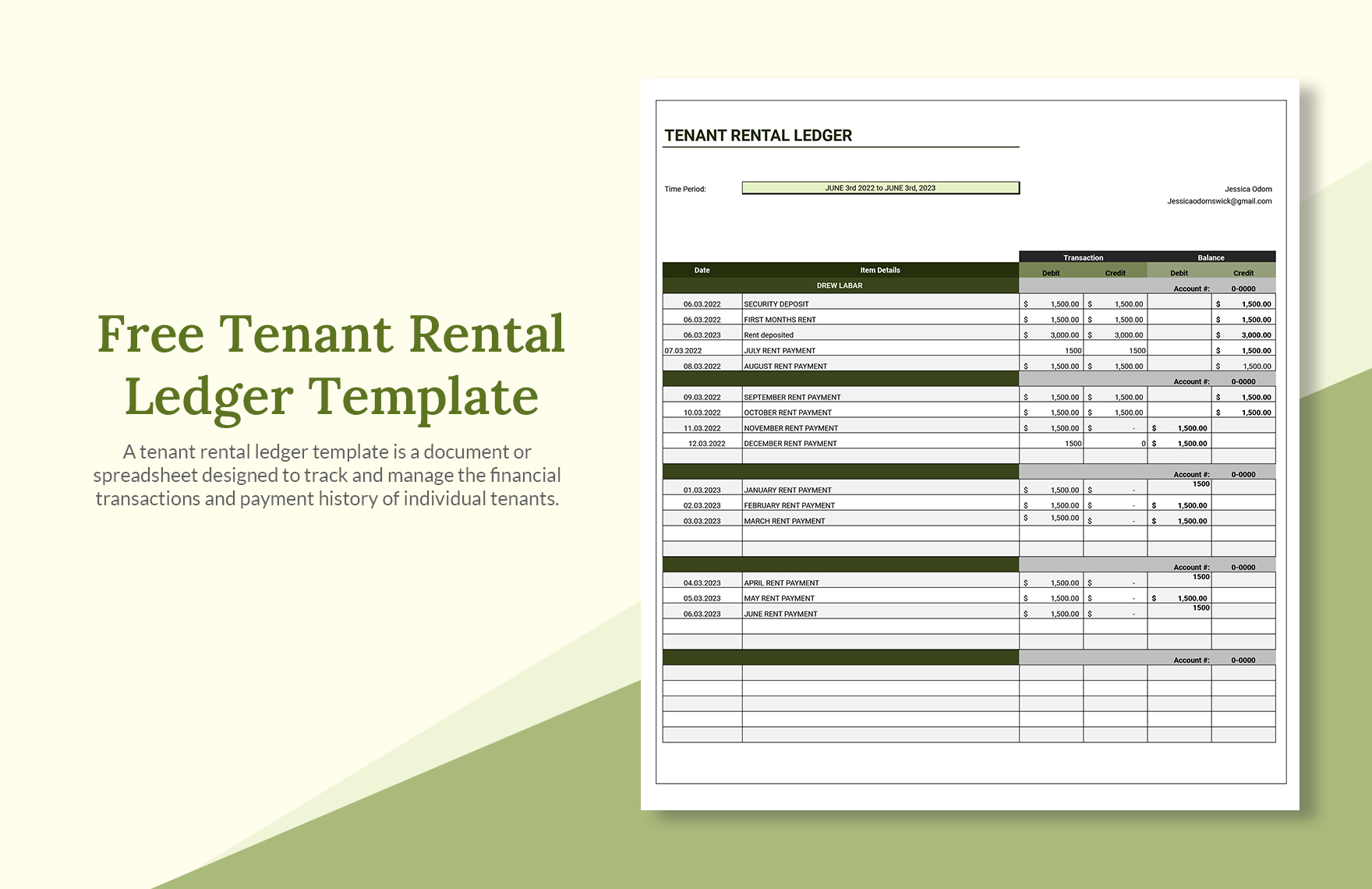 Rental Ledger Template Qld Pdf