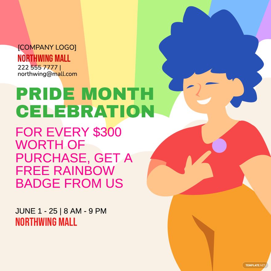 Pride Month Flyer Vector