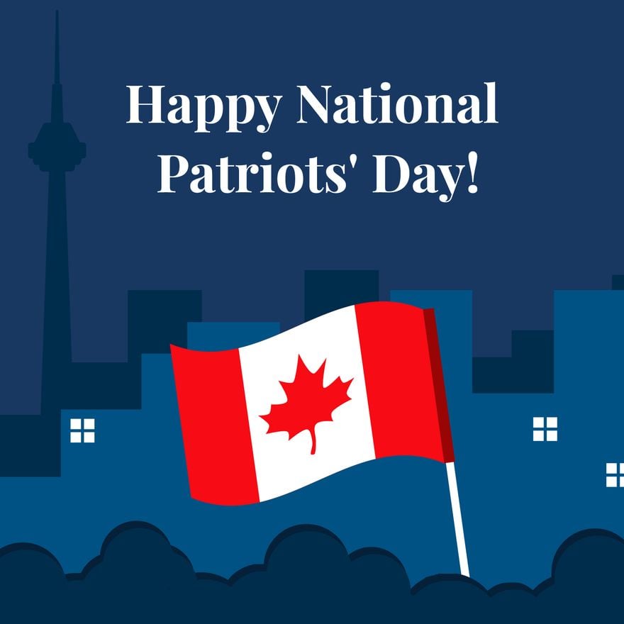 Free Happy National Patriots' Day Illustration in Illustrator, PSD, EPS, SVG, JPG, PNG