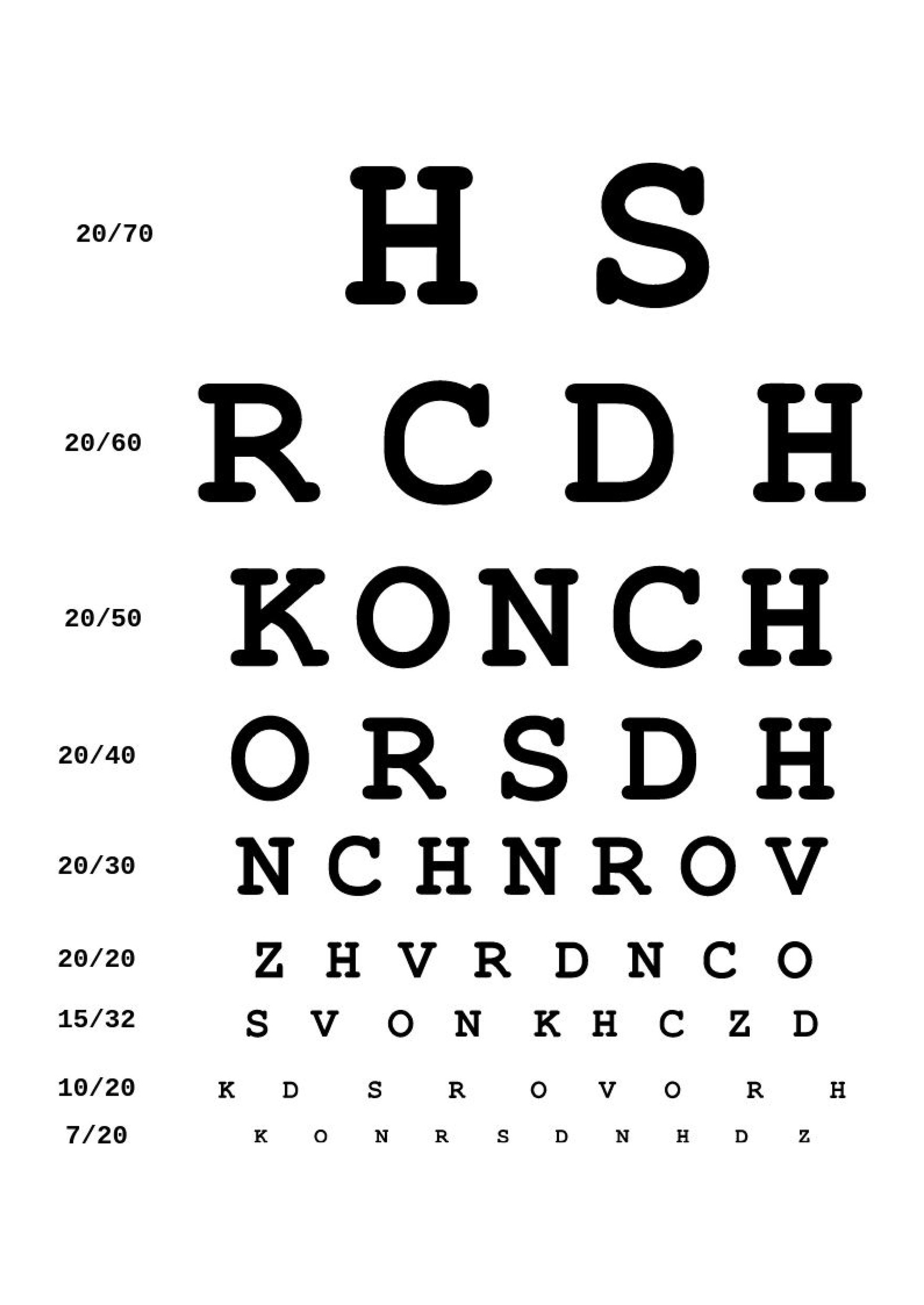 Digital Eye Test Chart in PDF, Illustrator