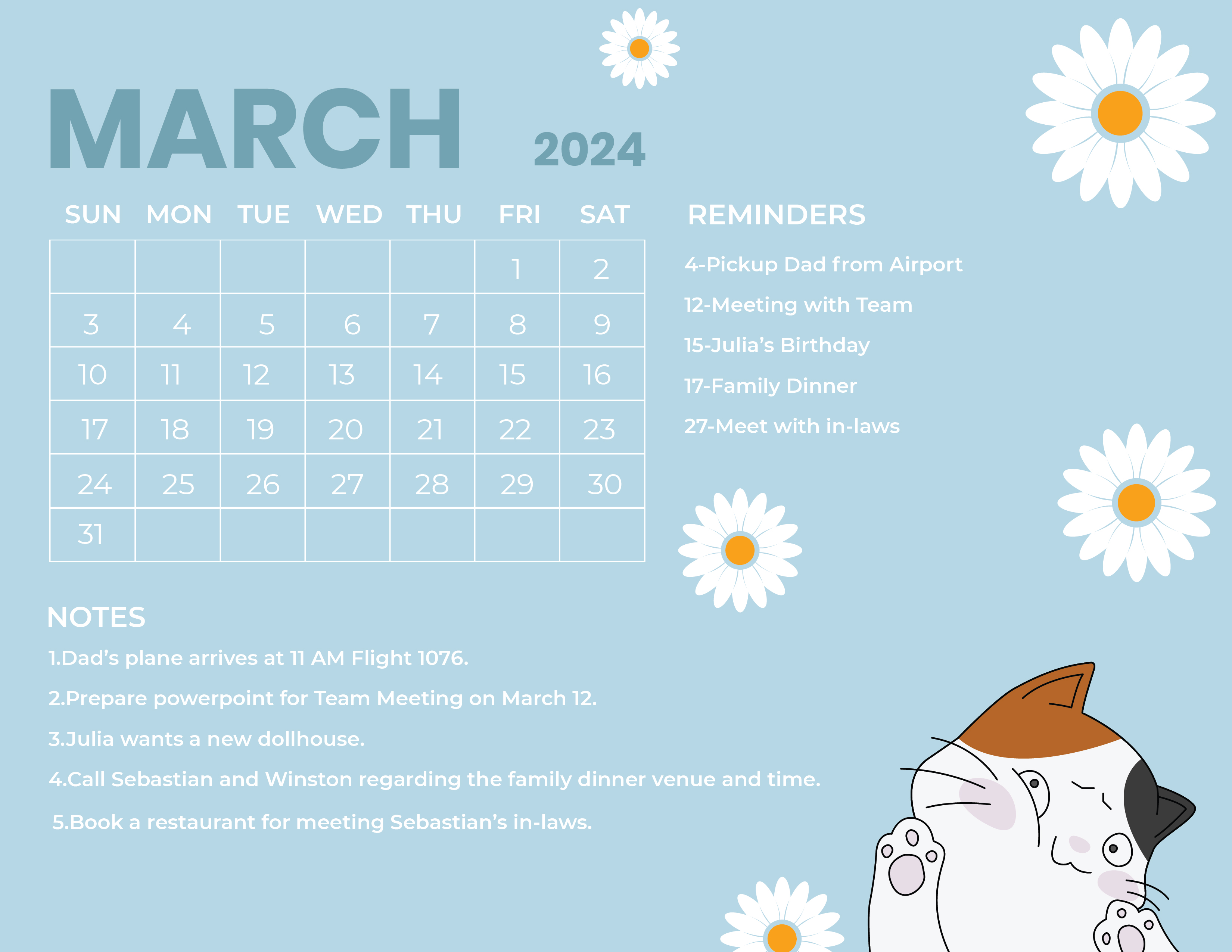 FREE March Calendar Word - Template Download | Template.net