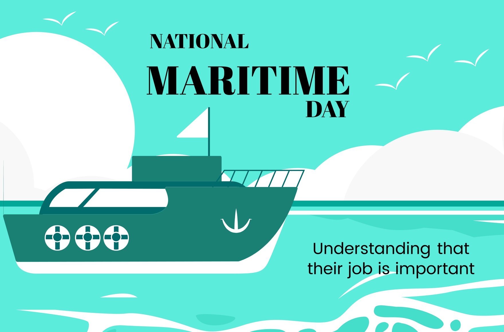 National Maritime Day Banner in Illustrator, PSD, EPS, SVG, PNG, JPEG