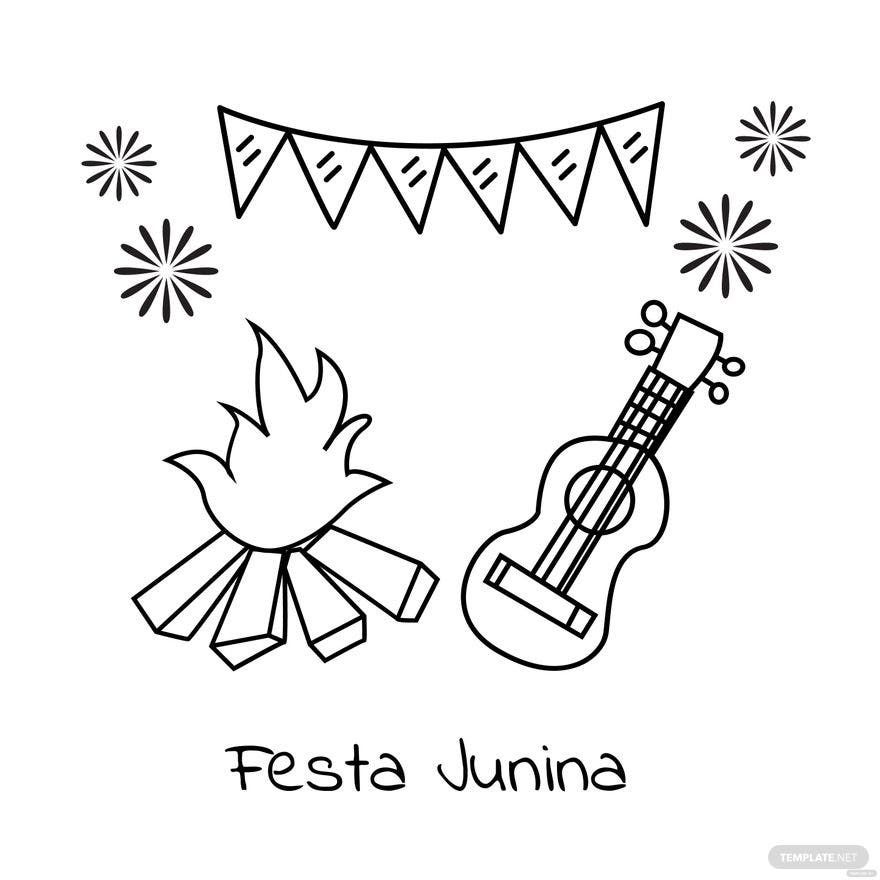 Free Festa Junina Drawing Vector