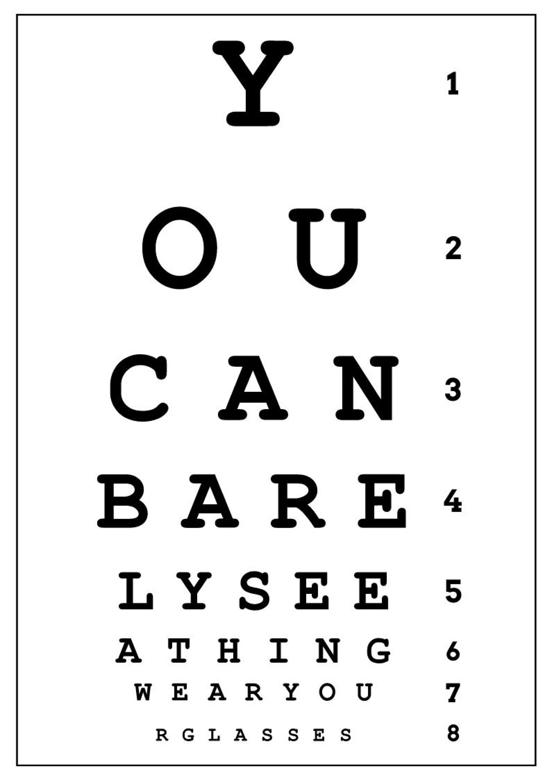 Rude And Childish Eye Test Chart in PDF, Illustrator