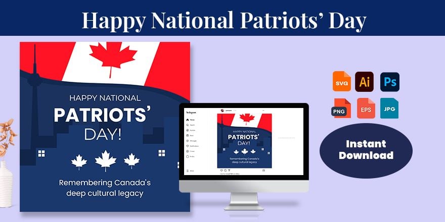 Free National Patriots' Day Instagram Post in Illustrator, PSD, EPS, SVG, JPG, PNG