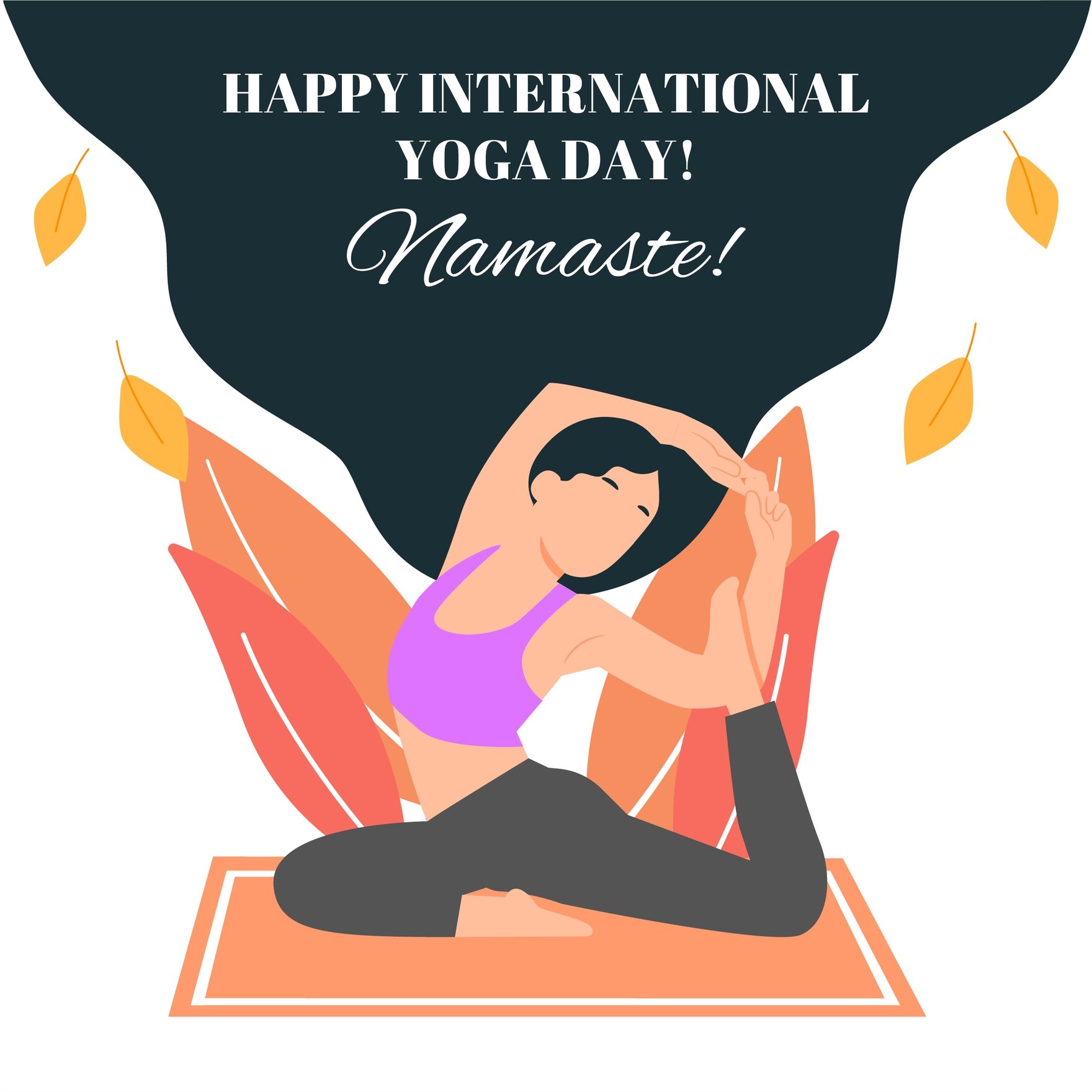 International Yoga Day Greeting Card Vector