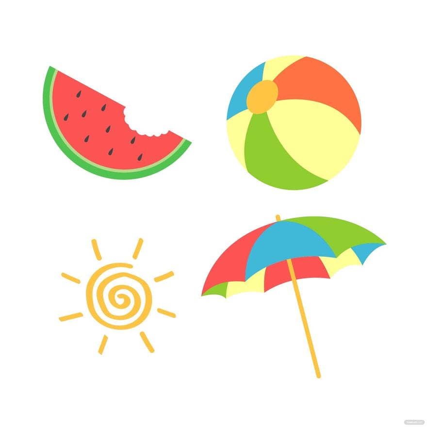 First Day of Summer Clipart Vector in Illustrator, PSD, EPS, SVG, JPG, PNG