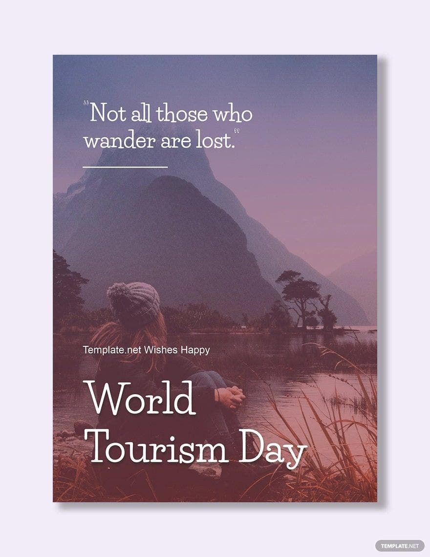 Free International Tourism Day Greeting Card Template