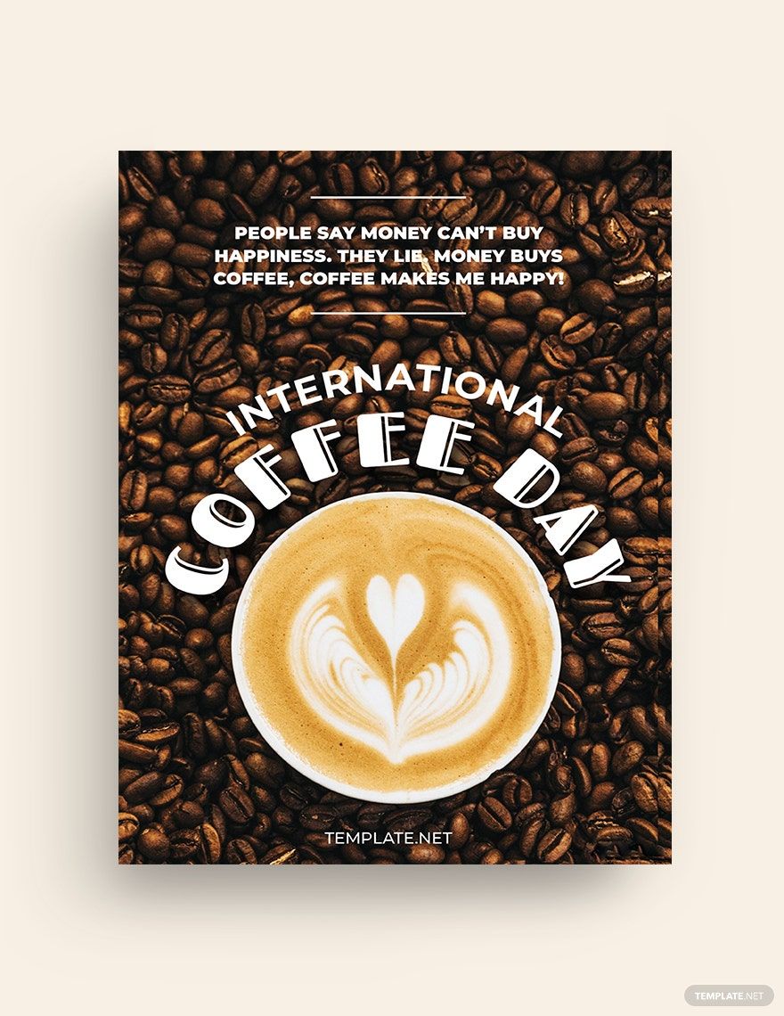 International Coffee Day Greeting Card Template