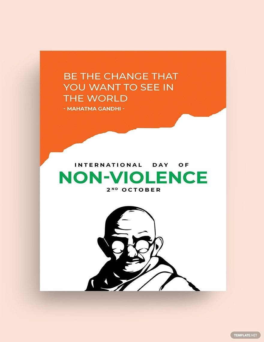 Free International Day of Non-Violence Template in PSD