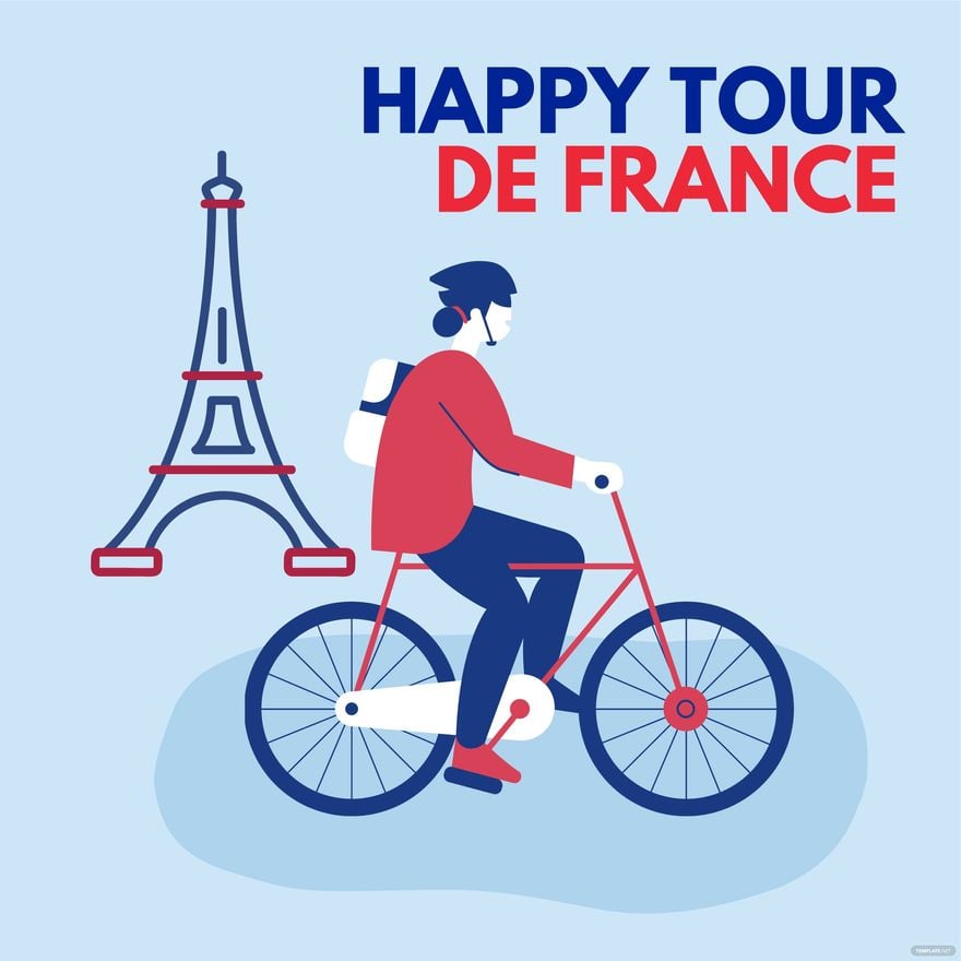 Free Happy Tour de France Illustration