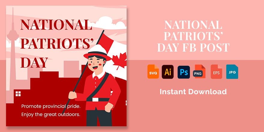 Free National Patriots' Day FB Post in Illustrator, PSD, EPS, SVG, JPG, PNG