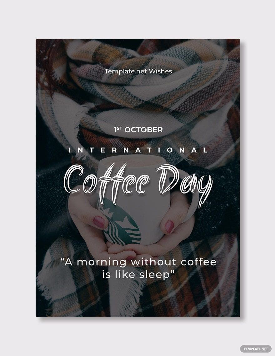 Coffee Day Greeting Card Template