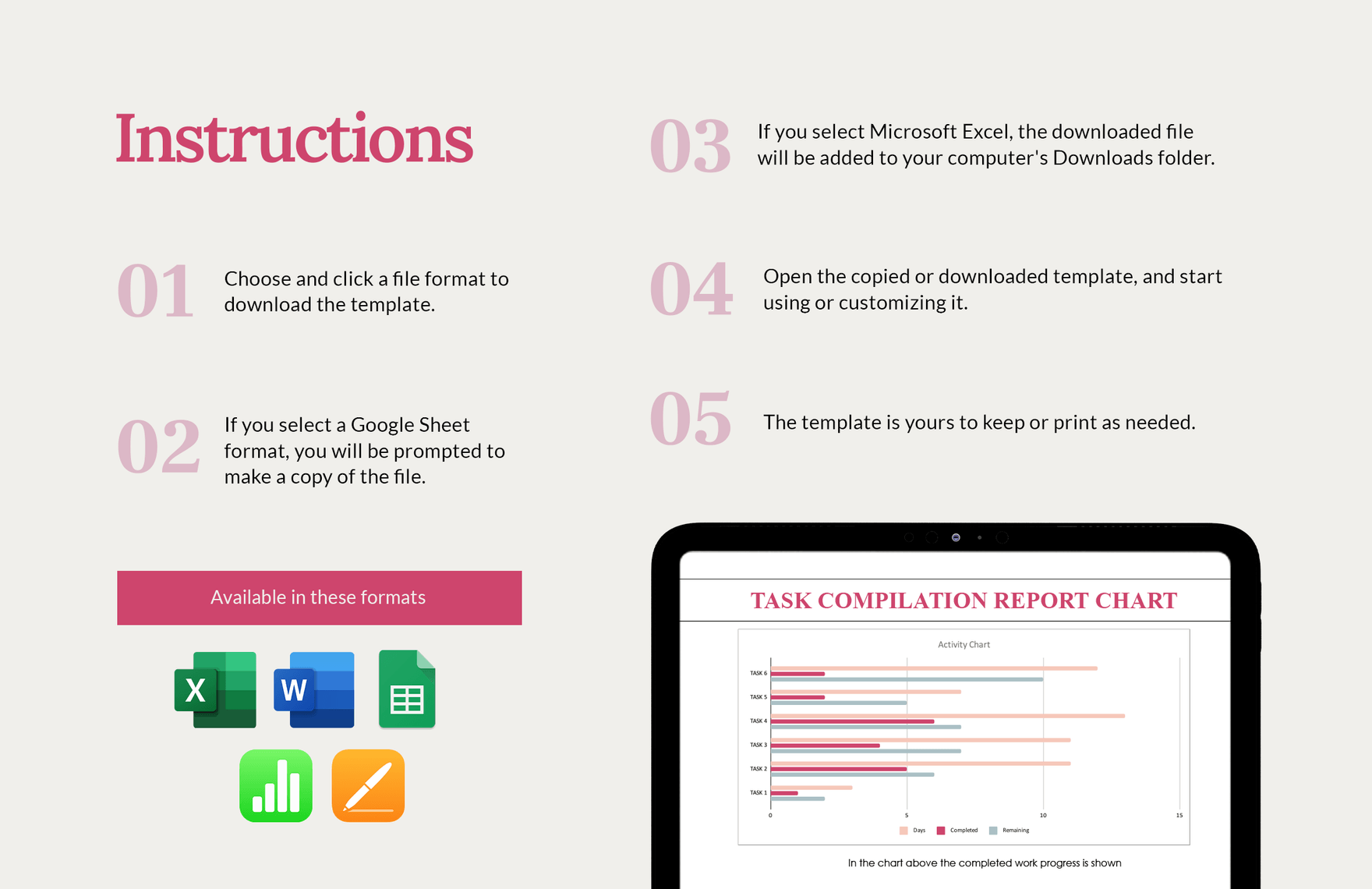 Task Compilation Report Chart Template