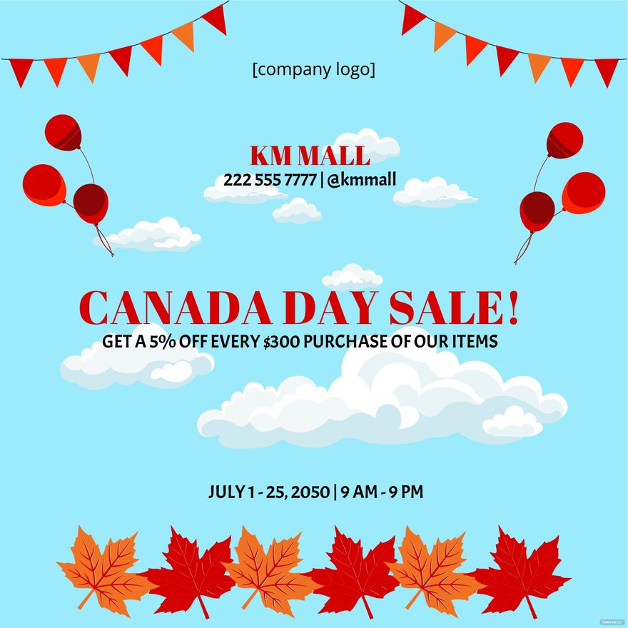 Free Canada Day Flyer Vector