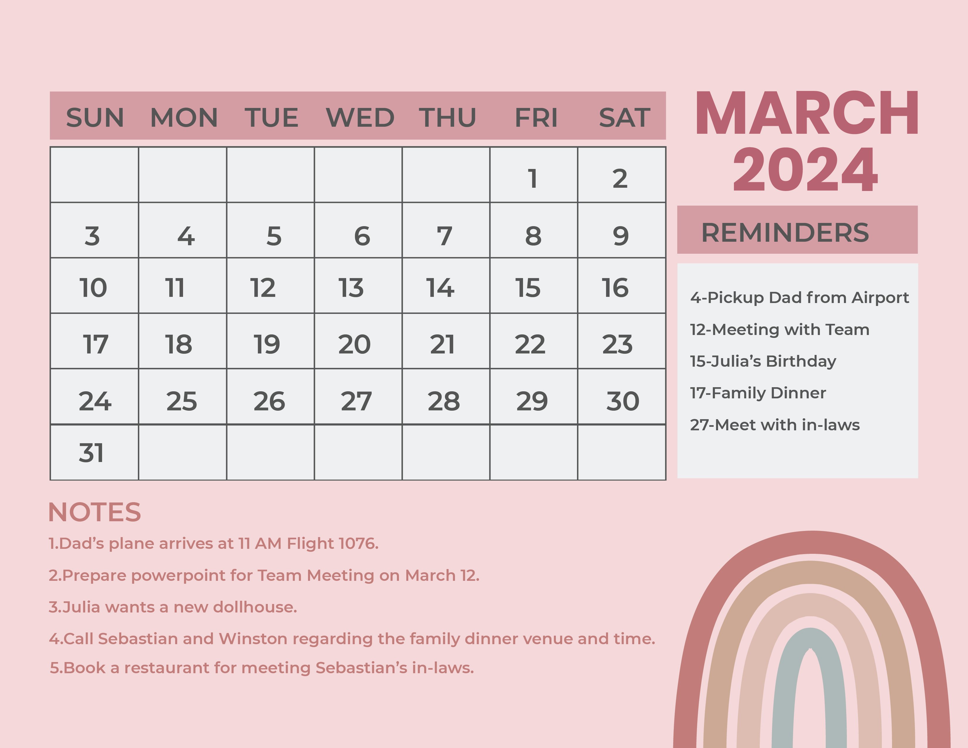 Free Blank March 2024 Calendar Download in Word, Illustrator, EPS