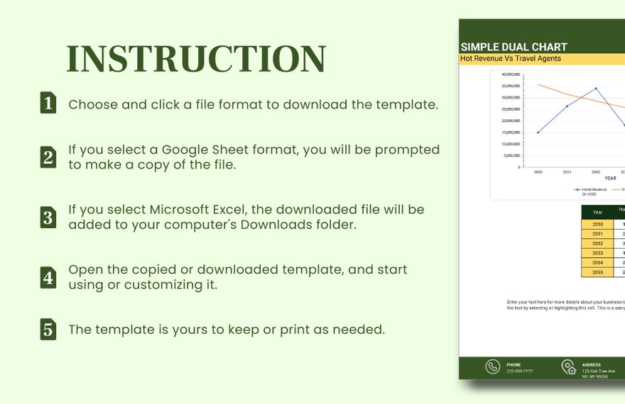 Free Free Simple Dual Chart - Google Sheets, Excel | Template.net