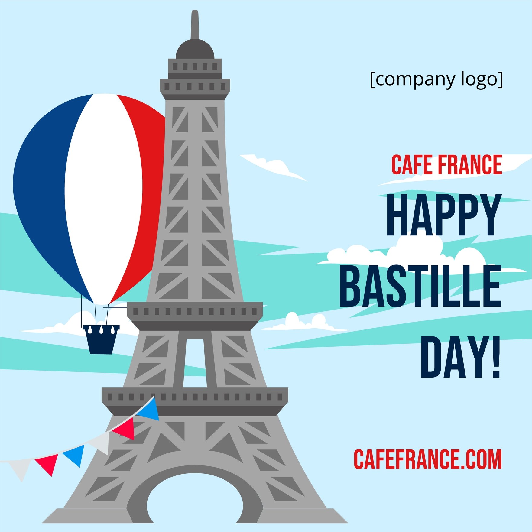 Bastille Day Flyer Vector in Illustrator, PSD, EPS, SVG, JPG, PNG