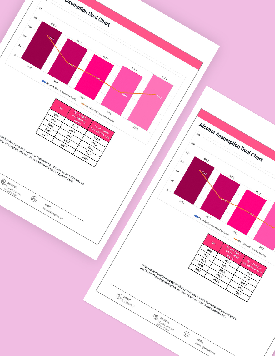 Alcohol Consumption Dual Chart Google Sheets, Excel