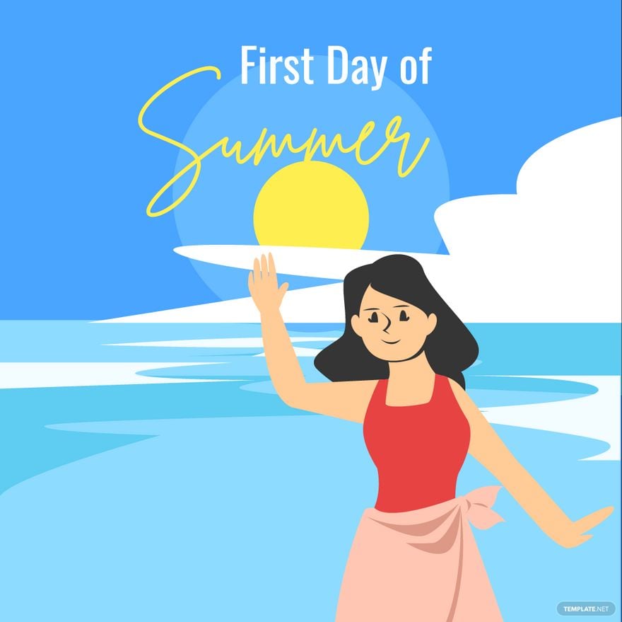 Free First Day of Summer Illustration in Illustrator, PSD, EPS, SVG, JPG, PNG
