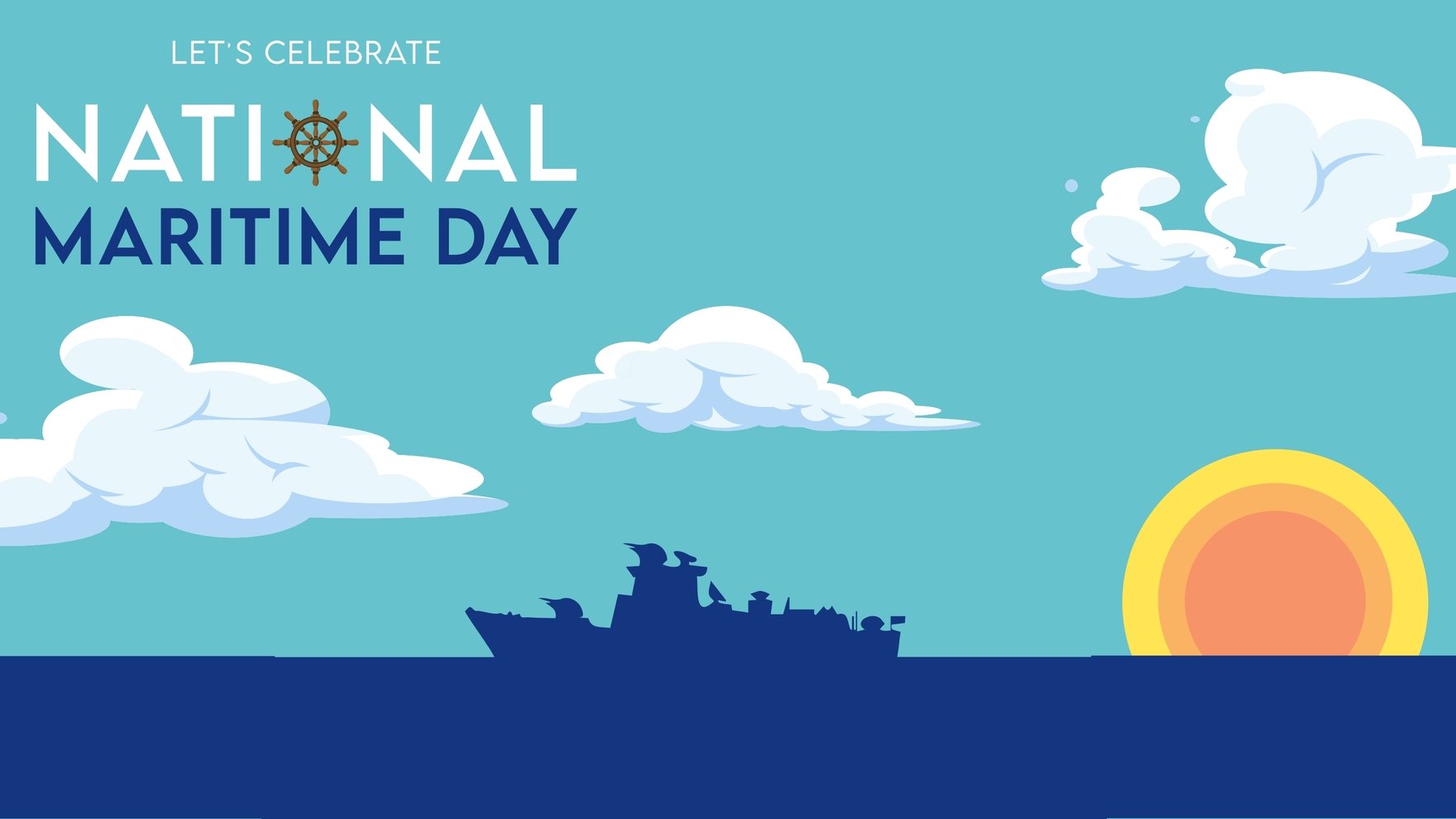 Happy National Maritime Day Background