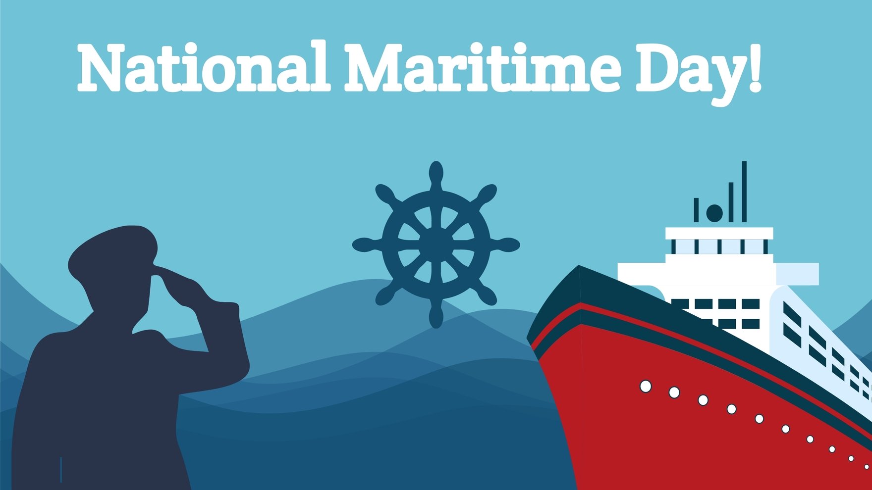 National Maritime Day Vector Background in EPS, Illustrator, JPG, PSD