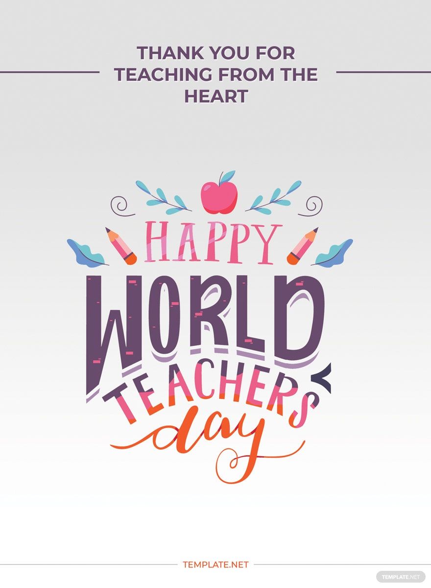 World Teachers Day Greeting Card Template
