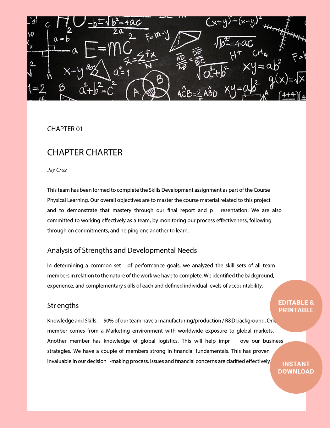 Chapter Charter Template