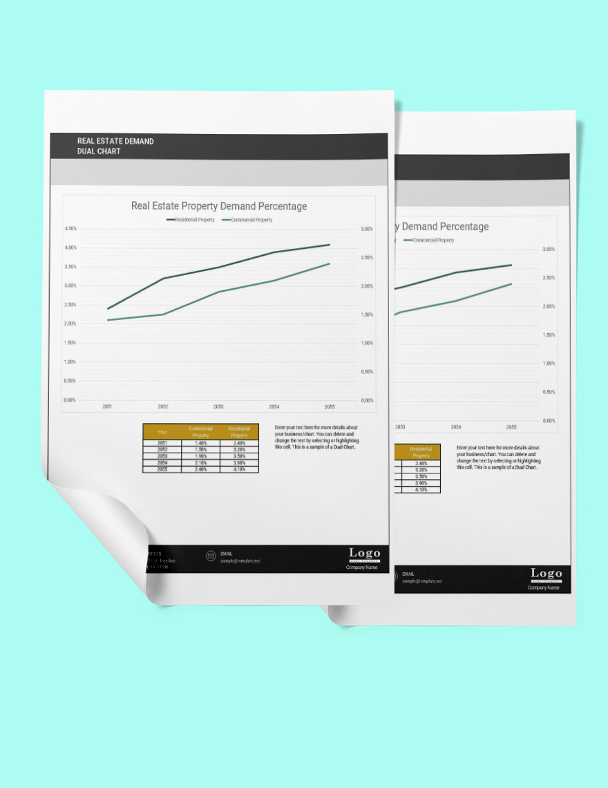 Real Estate Demand Dual Chart Google Sheets, Excel