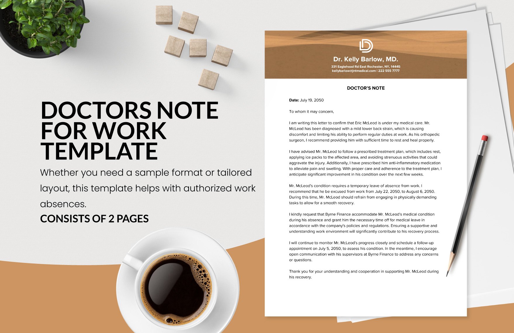 Doctors Note For Work Template