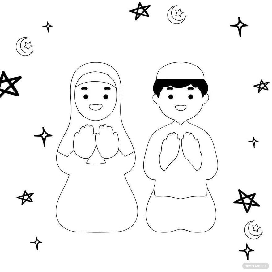 Free Cute Ramadan Drawing in Illustrator, PSD, EPS, SVG, JPG, PNG