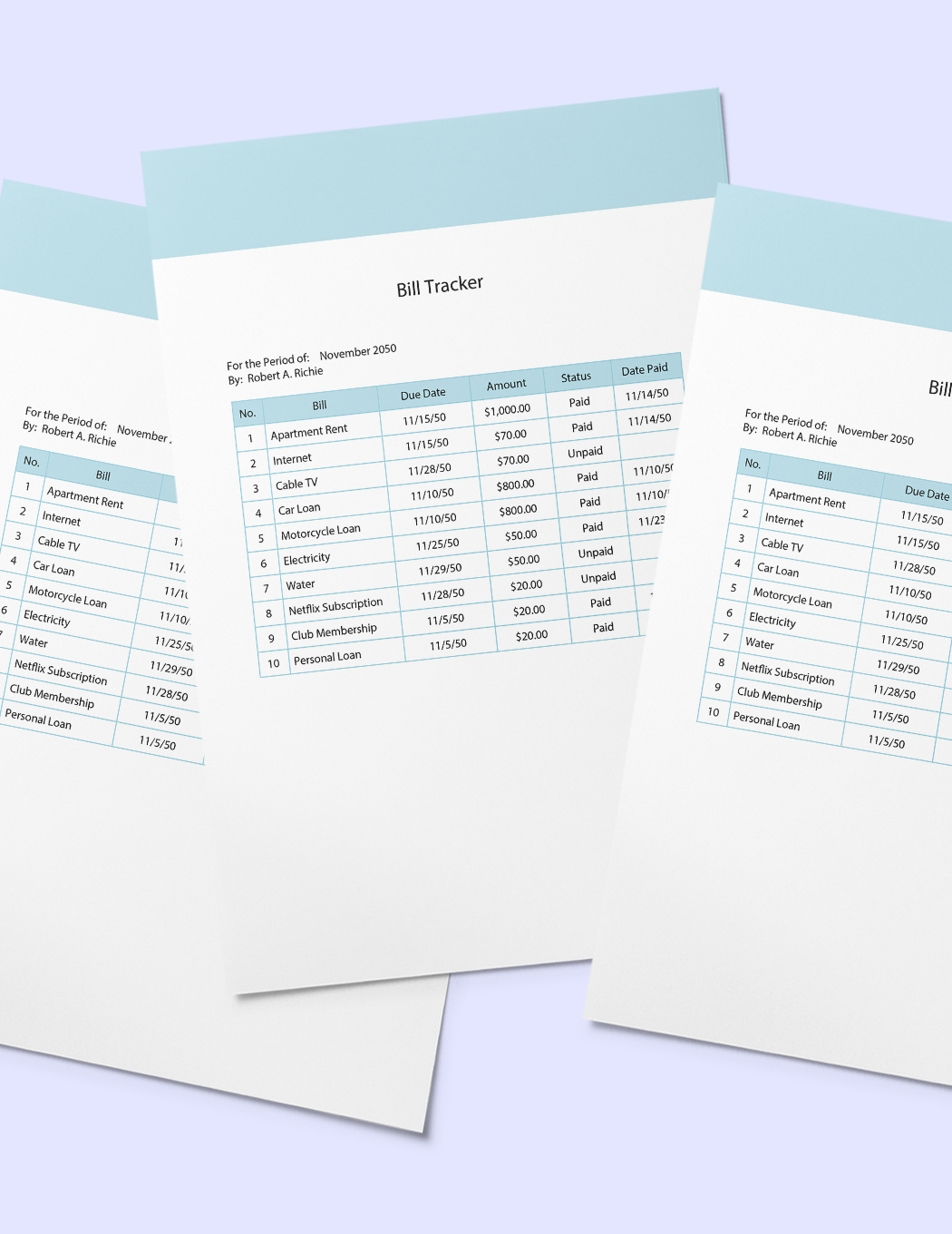 Bill Tracker Template in Word, Google Docs - Download | Template.net