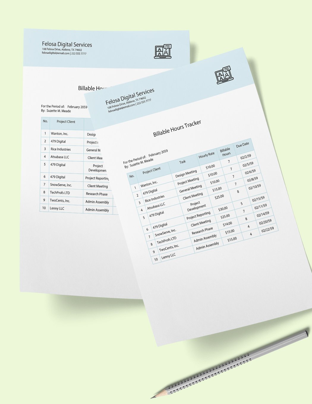 Free Billable Hours Tracker Template in Word, Google Docs