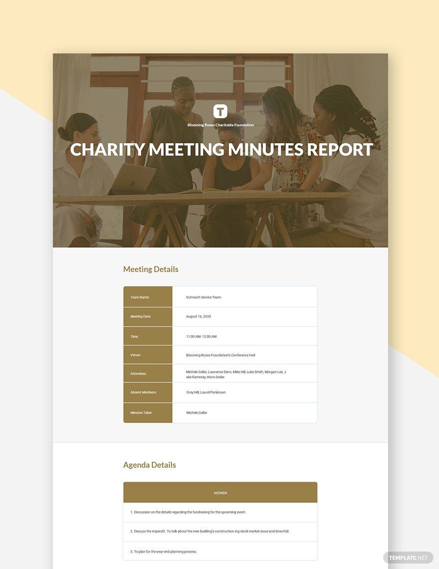 Charity Meeting Minutes Template