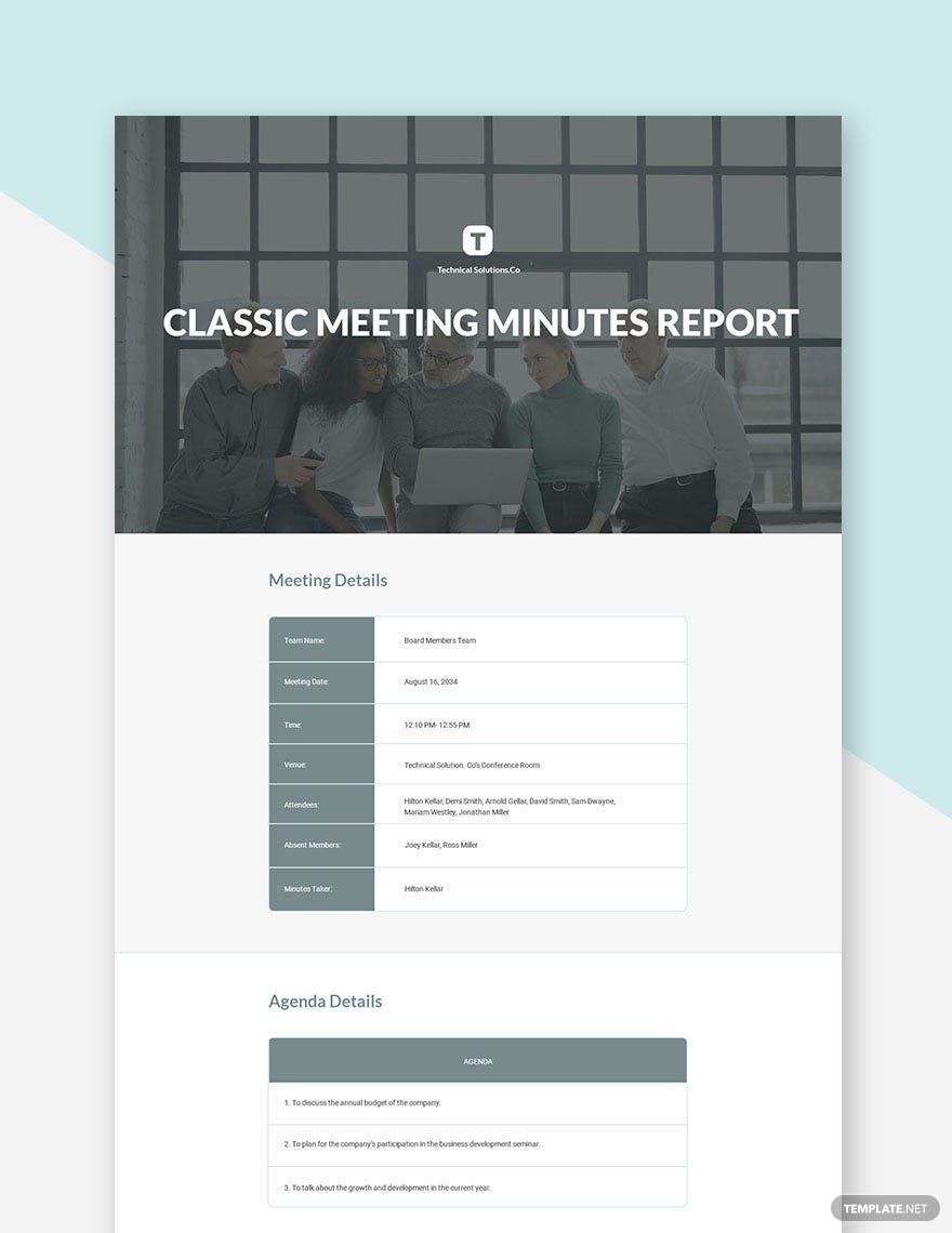 Classic Meeting Minutes Template