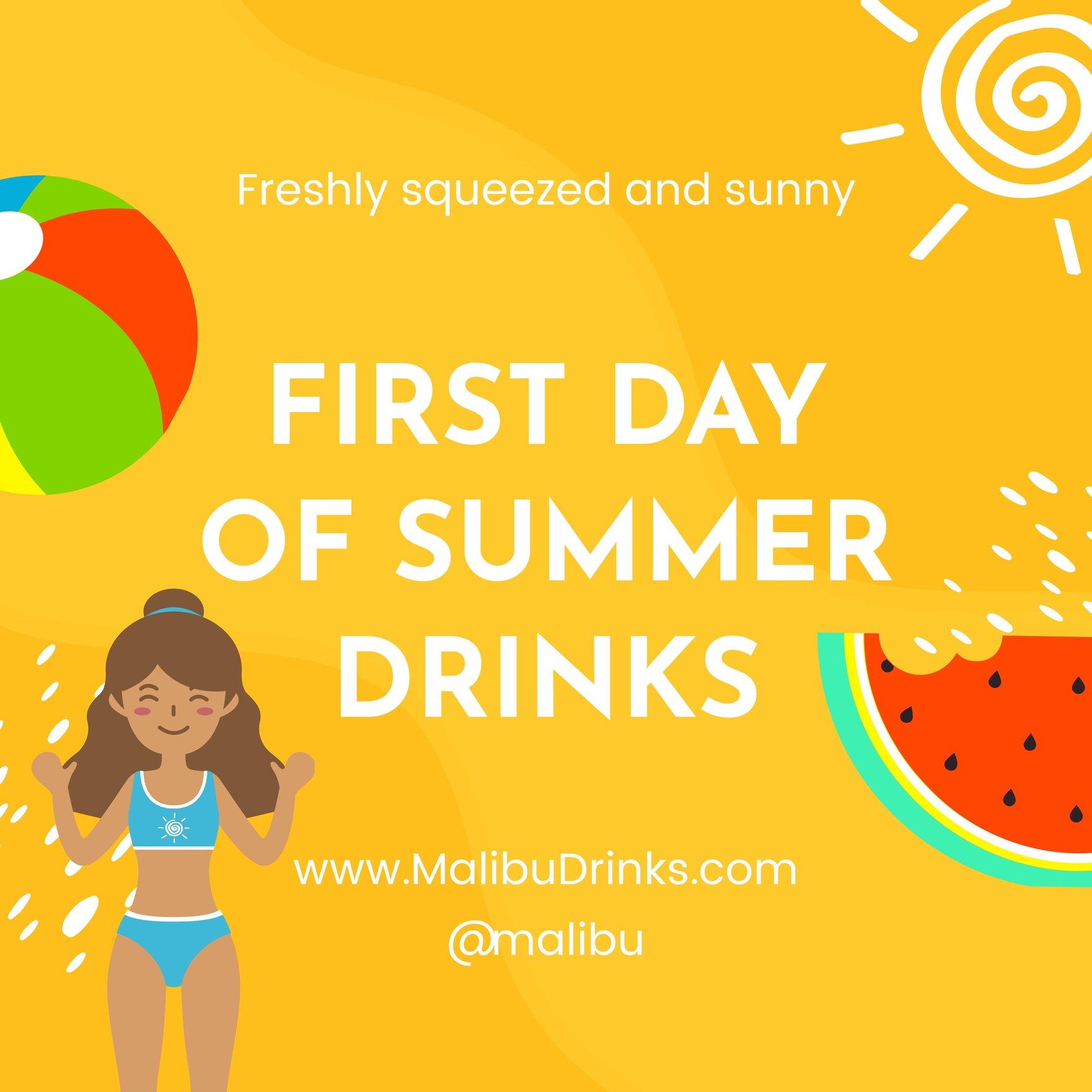 Free First Day of Summer Instagram Post in Illustrator, PSD, EPS, SVG, PNG, JPEG
