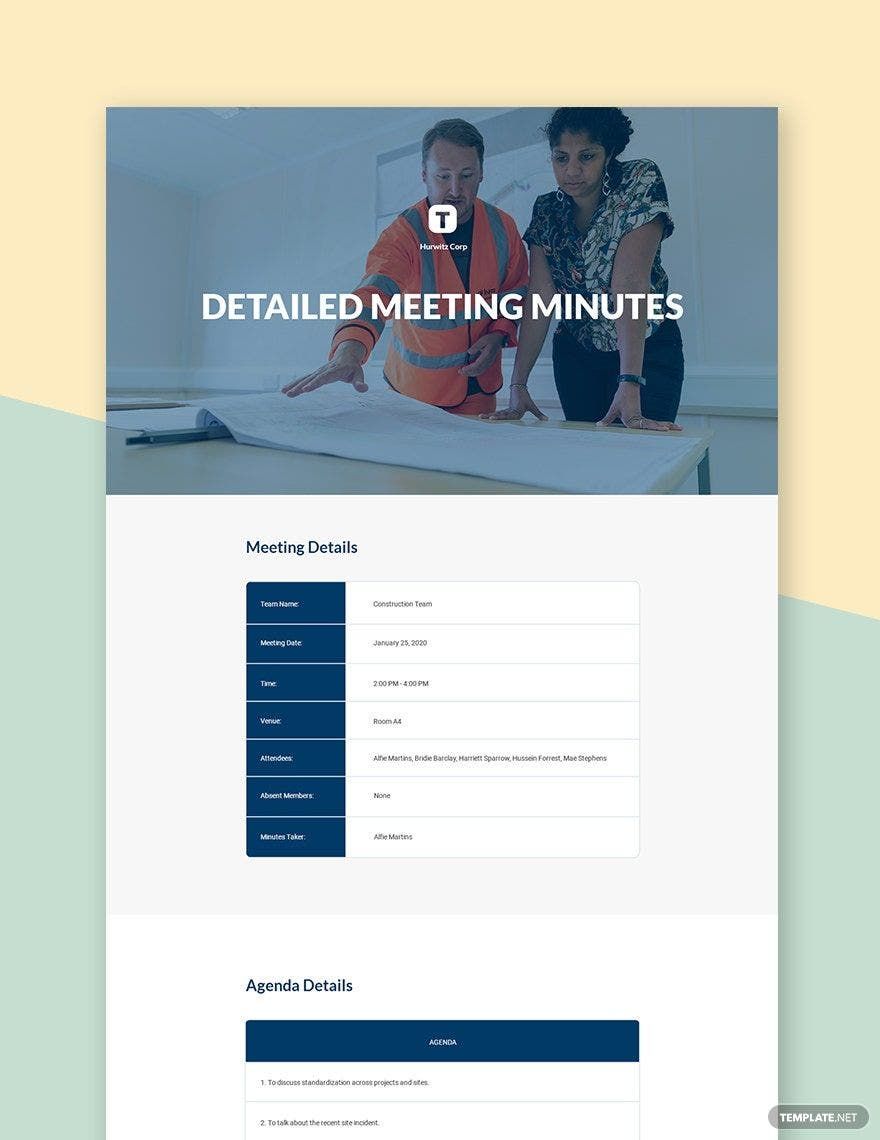 Detailed Meeting Minutes Template