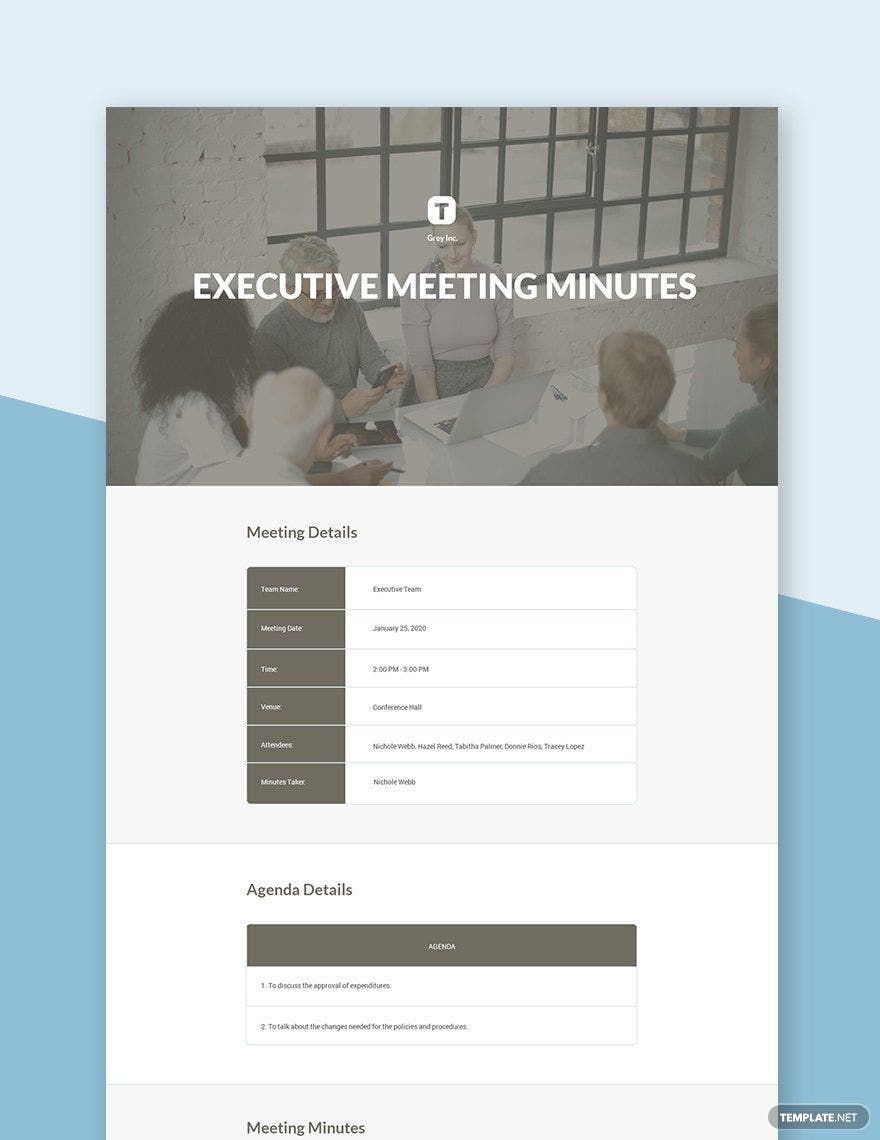 Executive Committee Meeting Minutes Template