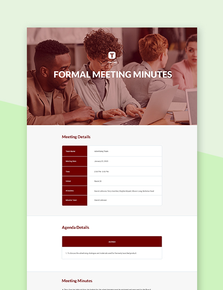 FREE Restaurant Meeting Minutes Pages - Template Download | Template.net