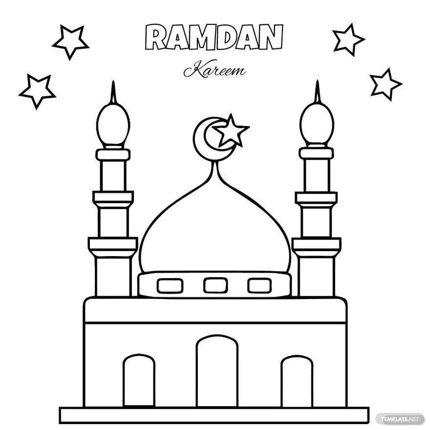 Easy Ramadan Drawing in Illustrator, PSD, EPS, SVG, JPG, PNG
