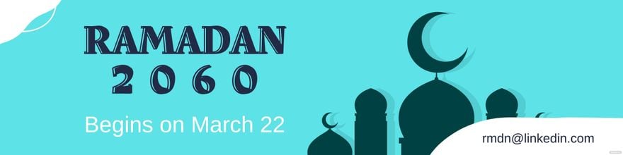 Free Ramadan Linkedin Banner in Illustrator, PSD, EPS, SVG, JPG, PNG