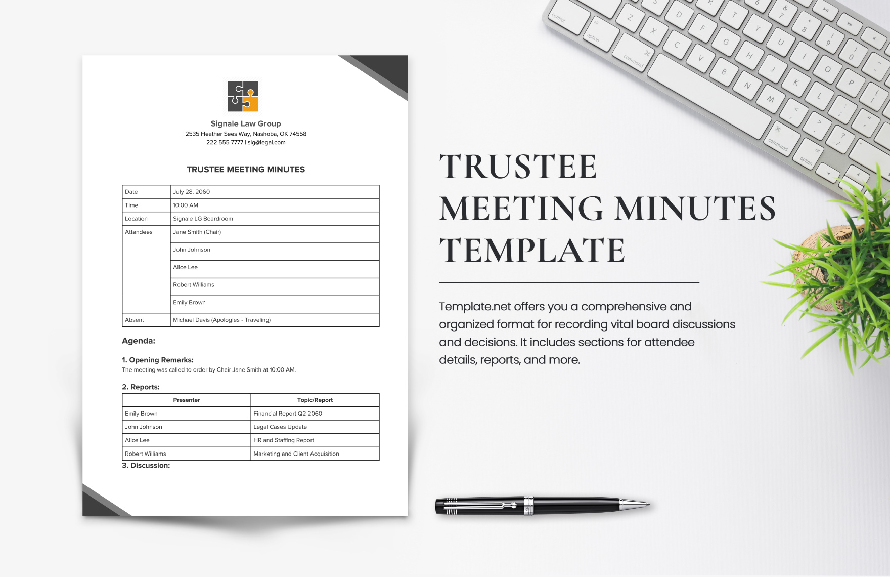 Trustee Meeting Minutes Template