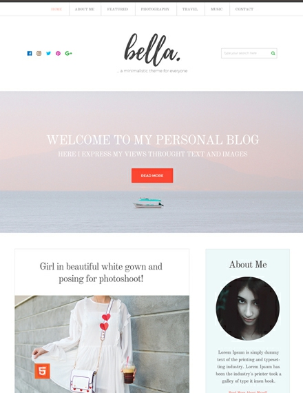 Free Personal Blog HTML5/CSS3 Website Template